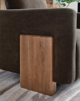 Ashley Furniture Dairlett Accent Chair with plush fabric upholstery and tapered wooden legs, stylish and comfortable for living rooms.