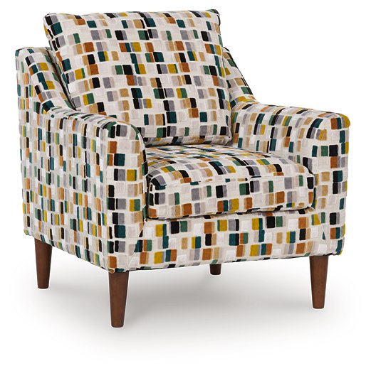 Ashley Furniture Fenna Accent Chair with plush fabric and modern design, shown from an angled view.