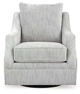 Ashley Furniture Gubbins swivel accent chair with plush upholstery and modern design, shown from a head-on angle.