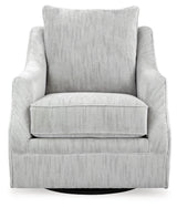 Ashley Furniture Gubbins swivel accent chair with plush upholstery and modern design, shown from a head-on angle.