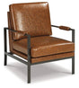 Ashley Furniture Peacemaker Accent Chair with plush fabric and wooden legs, stylish and comfortable for living room decor.