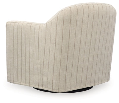 Ashley Furniture Valwick swivel accent chair with plush fabric and modern design, shown from the back angle.
