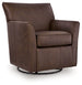 Ashley Furniture Braydunn swivel glider accent chair with plush fabric and a comfortable, modern design, shown from an angled view.