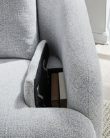 Ashley Furniture Alainmont Next-Gen Nuvella swivel power recliner accent chair with plush upholstery and modern design.