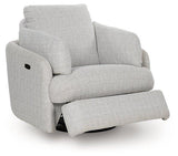 Ashley Furniture Alainmont Next-Gen Nuvella swivel power recliner accent chair with plush fabric and modern design.