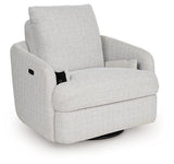 Ashley Furniture Alainmont Next-Gen Nuvella swivel power recliner accent chair with plush upholstery and modern design.