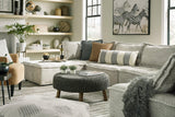 Ashley Furniture Bales accent chair with beige fabric upholstery and wooden legs, stylish and comfortable seating for living rooms.