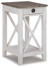 Ashley Furniture Adalane Accent Table with a sleek wooden top and metal legs, perfect for living room or bedroom decor.