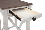 Ashley Furniture Adalane accent table with a sleek wooden top and metal base, perfect for living room or bedroom decor.