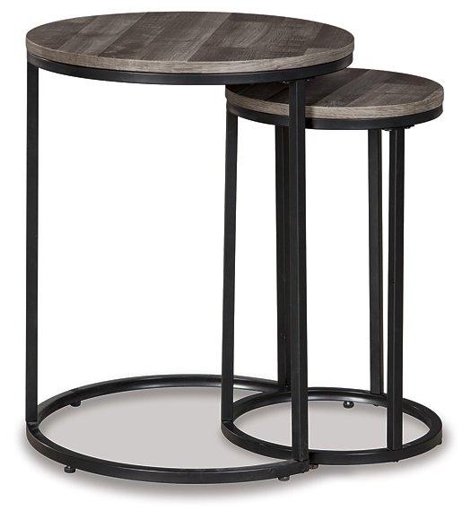 Set of two Ashley Furniture Briarsboro accent tables with wood finish and simple design, ideal for living room decor.