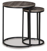 Set of two Ashley Furniture Briarsboro accent tables with wood finish and simple design, ideal for living room decor.