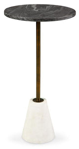 Ashley Furniture Caramont Accent Table featuring a sleek wooden design with a smooth surface and sturdy legs.