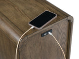 Ashley Furniture Jensworth accent table with a sleek wooden surface and modern design, perfect for living room decor.
