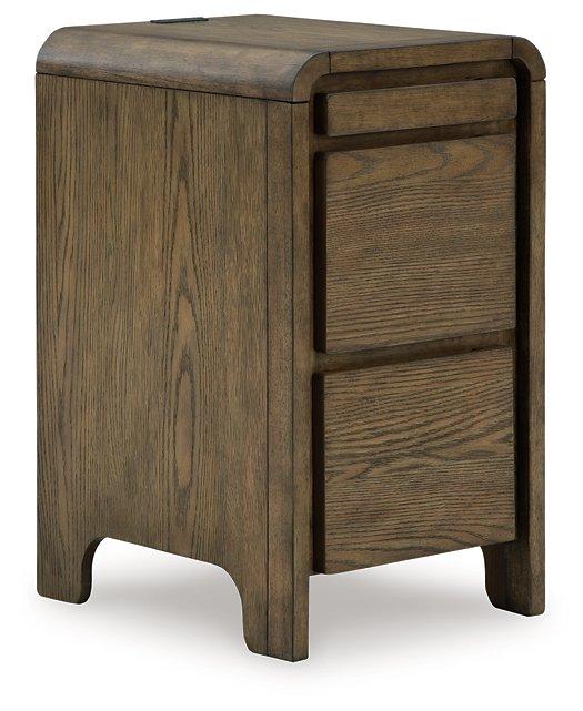 Ashley Furniture Jensworth accent table with a sleek design and wooden finish, ideal for living room or bedroom decor.