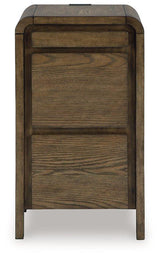 Ashley Furniture Jensworth Accent Table with a sleek design, featuring a wooden finish and modern style, perfect for living room decor.