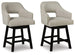 Ashley Furniture tall counter height bar stool with wooden legs and upholstered seat, designed for modern kitchen or bar area.