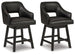 Ashley Furniture tall counter height bar stool with wooden legs and cushioned seat, suitable for kitchen or bar area.
