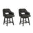 Set of Ashley Furniture Tallenger barstools with wooden seats and metal legs, ideal for kitchen or bar area.