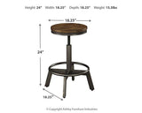 Set of three Ashley Furniture Torjin barstools with wooden seats and metal legs, perfect for kitchen or bar counter seating.