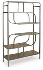 Ashley Furniture Jaddon Bookcase with open shelves and wood finish, ideal for living room or office storage.