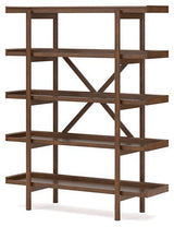 Ashley Furniture Lyncott 70-inch wooden bookcase with multiple shelves for storage and display.