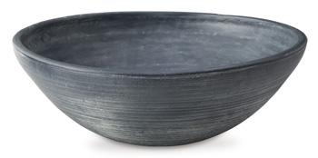 Ashley Furniture Meadie Bowl, a stylish ceramic bowl with a modern design, displayed on a wooden table.