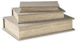 Set of three Ashley Furniture Jolina boxes, stylish storage boxes with lid, ideal for organization and home decor.
