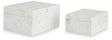 Set of two Aldenburg storage boxes by Ashley Furniture, featuring durable wood construction and classic design.