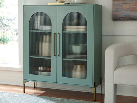 Ashley Furniture Adwen Accent Cabinet with wood finish and decorative hardware, featuring a stylish storage design.
