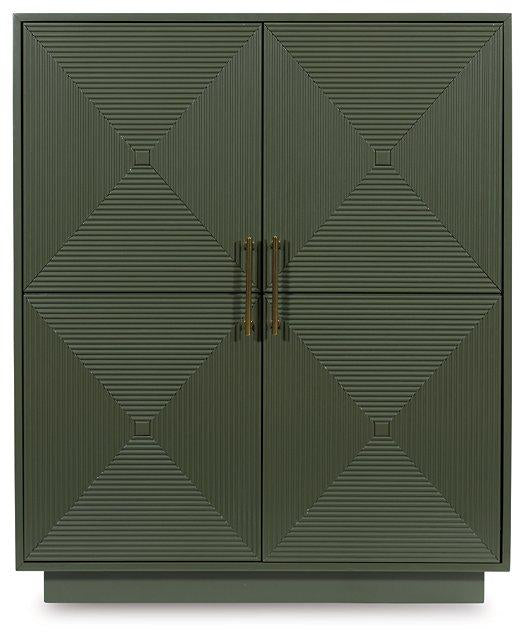 Ashley Furniture Geirwood accent cabinet with wood finish and decorative hardware, showcasing a stylish storage piece.