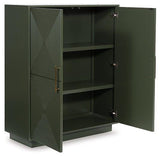 Ashley Furniture Geirwood accent cabinet with wood finish and sleek design, featuring cabinet doors and storage space.
