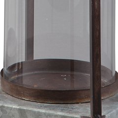 Set of two Ashley Furniture Diedrick Lantern candle holders with metal frames and glass panels, designed for decorative lighting.