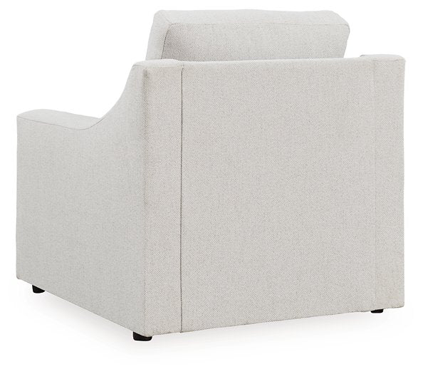 Ashley Furniture Adda Chair with dark wooden legs and upholstered beige fabric, showing a modern design and comfortable seating.