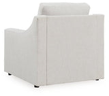 Ashley Furniture Adda Chair with dark wooden legs and upholstered beige fabric, showing a modern design and comfortable seating.