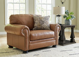 Large Ashley Furniture Carianna Oversized Chair with plush fabric and wide armrests, perfect for a modern living room.
