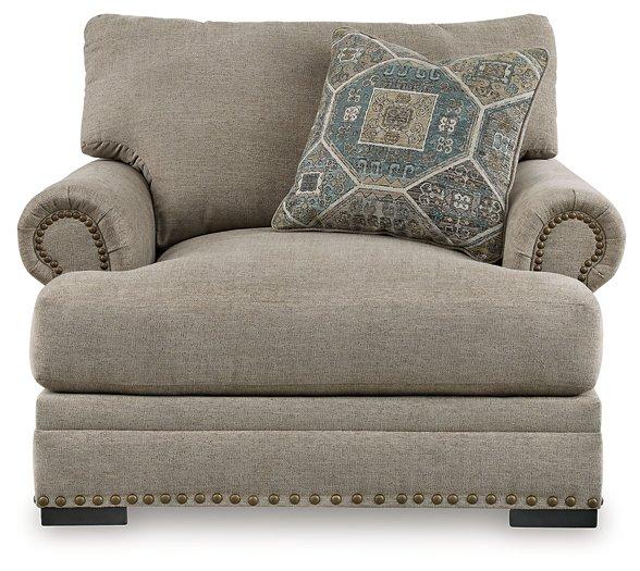Oversized Ashley Furniture Galemore Chair with plush fabric and wide armrests, perfect for a modern living room setting.