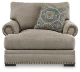 Oversized Ashley Furniture Galemore Chair with plush fabric and wide armrests, perfect for a modern living room setting.