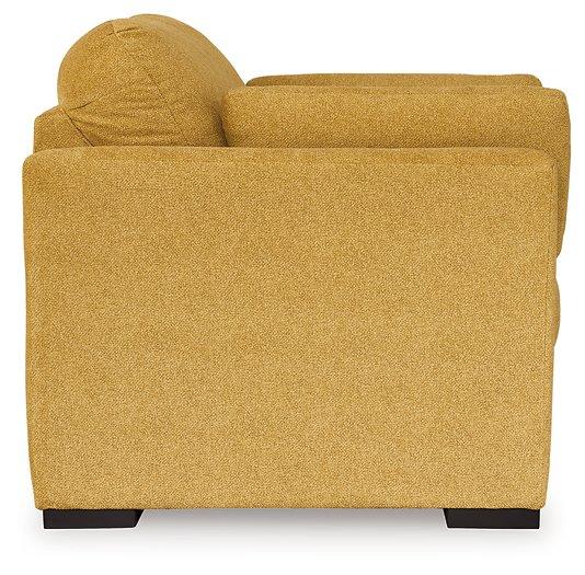 Oversized Ashley Furniture Keerwick chair with plush upholstery and wide seating for a comfortable, modern living room accent piece.