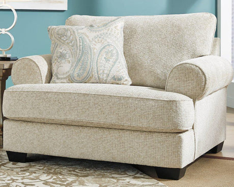 Oversized Ashley Furniture Monaghan Chair with plush upholstery and wide seating for comfortable lounging.