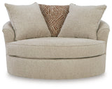 Ashley Furniture Steelwater Retreat oversized swivel accent chair with plush upholstery and rounded armrests.