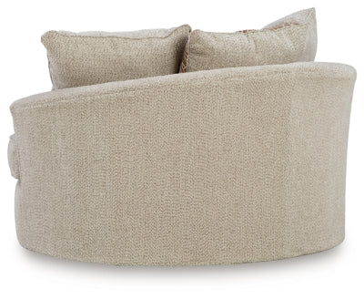 Ashley Furniture Steelwater Retreat oversized swivel accent chair with plush upholstery and rounded armrests.