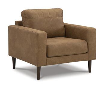 Ashley Furniture Telora chair with cushioned fabric seat and wooden legs in a modern design.