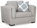 Oversized Ashley Furniture Evansley chair with plush fabric and wide armrests, perfect for a modern living room.