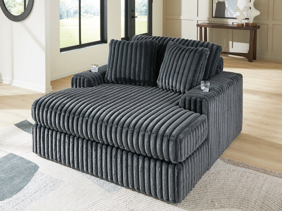 Ashley Furniture Midnight-Madness oversized chaise chair with plush fabric and wide seating area, perfect for lounging.
