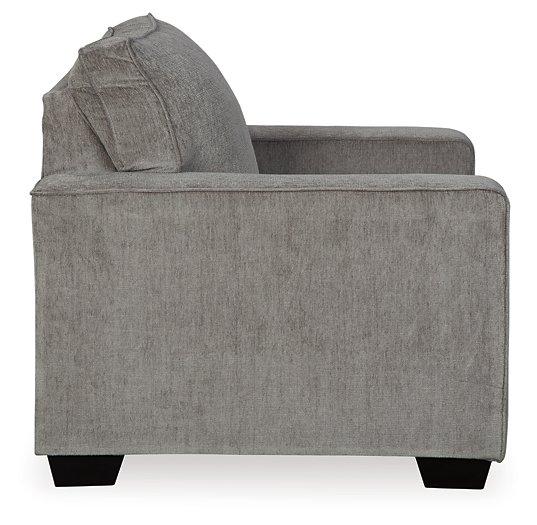 Ashley Furniture Altari Chair with plush fabric upholstery and wooden legs, stylish and comfortable living room seating.