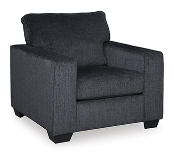 Ashley Furniture Altari Chair with plush blue upholstery and modern design, showcasing comfortable seating and stylish details.