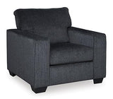 Ashley Furniture Altari Chair with plush blue upholstery and modern design, showcasing comfortable seating and stylish details.