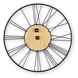 Ashley Furniture Brockett wall clock with a stylish round design and black frame, suitable for modern home decor.
