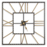 Ashley Furniture Thames Wall Clock showing a round clock face with black hands and Roman numerals on a white background.