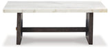 Ashley Furniture Burkhaus coffee table, modern cocktail table with sleek wood finish and sturdy design, ideal for living room decor.